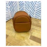 2L Small Camera Sling Bag for Women and Men, Waterproof PU Leather Crossbody Bag for Small Mirrorless Cameras, Shockproof Travel Case Not for Large DSLR  Brown