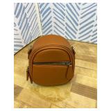 2L Small Camera Sling Bag for Women and Men, Waterproof PU Leather Crossbody Bag for Small Mirrorless Cameras, Shockproof Travel Case Not for Large DSLR  Brown