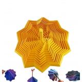 3D Printed Expanded Sensory Fidget Star -4.3x4.3x1.96in Stress-Relieving Rotating Tower Design, for Office Desks Stress-Relief Gifts (Gold)