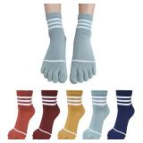 HOMSSEM Womens Girls Toe Socks Five Fingers Cute Colorful Ankle Athletic Running Toe Seperated