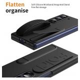 for Samsung Galaxy Z Fold 7 Protect Case with Wristband Stand,Bulit-in Screen & Lens Protection Shockproof Full Body Drop Fall Protection.(Black)