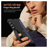 for Samsung Galaxy Z Fold 7 Protect Case with Wristband Stand,Bulit-in Screen & Lens Protection Shockproof Full Body Drop Fall Protection.(Black)