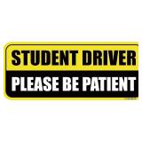 GEEKBEAR Student Driver Car Magnet - Colorful, Reflective, Weather-Resistant - Rectangular 8.7 x 3.5 in (Yellow/Black)