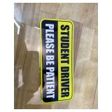GEEKBEAR Student Driver Car Magnet - Colorful, Reflective, Weather-Resistant - Rectangular 8.7 x 3.5 in (Yellow/Black)