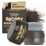 I DEW CARE Biotin Clarifying Dry Shampoo - Tap Secret Dark Brown | Strengthening & Volumizing, Powder Type, Refillable, Travel size, Non-aerosol, Brunette, Korean Ginseng, 0.24 oz