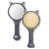 I DEW CARE Tap Secret Detangling Brush with Mirror | Cute and Ergonomic Design for All Hair Types - Gifts for Women, Girls
