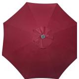 Blissun 9 ft Solar Umbrella, 32 LED Lighted Patio Umbrella, Table Market Umbrella, Outdoor Umbrella for Garden, Deck, Backyard, Pool and Beach (Burgundy)