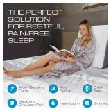 Kolbs Bed Wedge Pillow for Sleep Apnea, Sleeping Comfort, Relaxing, Acid Reflux, Heartburn and Back Pain Relief. Cushion for Sitting Up in Bed. Memory Foam Top, Chic Jacquard Washable Cover.