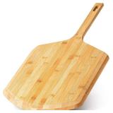 Pizza Peel 16 Inch, Natural Bamboo Pizza Peel Pizza Paddle Spatula Oven Accessory for Large Wood Pizza Board For Transferring & Serving, Wood Pizza Cutting Board for Cheese Bread Fruit Vegetables
