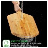 Pizza Peel 16 Inch, Natural Bamboo Pizza Peel Pizza Paddle Spatula Oven Accessory for Large Wood Pizza Board For Transferring & Serving, Wood Pizza Cutting Board for Cheese Bread Fruit Vegetables