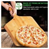 Pizza Peel 16 Inch, Natural Bamboo Pizza Peel Pizza Paddle Spatula Oven Accessory for Large Wood Pizza Board For Transferring & Serving, Wood Pizza Cutting Board for Cheese Bread Fruit Vegetables