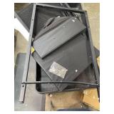 Huuger Nightstand with Charging Station, Side Table with Fabric Drawers, End Table with Open Shelf, Bedside Table with USB Ports and Outlets, Night Stand for Bedroom, Rustic Brown and Black