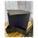 Huuger Nightstand with Charging Station, Side Table with Fabric Drawers, End Table with Open Shelf, Bedside Table with USB Ports and Outlets, Night Stand for Bedroom, Rustic Brown and Black