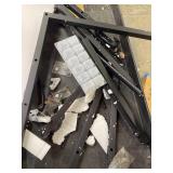 Huuger Nightstand with Charging Station, Side Table with Fabric Drawers, End Table with Open Shelf, Bedside Table with USB Ports and Outlets, Night Stand for Bedroom, Rustic Brown and Black