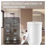 Large Towel Warmer for Bathroom - Heated Towel Warmers Bucket, Wood Handle, Auto Shut Off, Fits Up to Two 40X70 Oversized Towels, Bathrobes, Blankets, for Mother