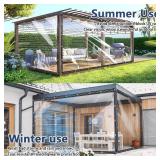 Clear Tarp Heavy Duty Waterproof 8x10ft, 14mil Clear Plastic Sheeting with Grommets for Patio Covers, Porch Screens, Greenhouses, Chicken Coop,Vinyl Patio Enclosures Winter