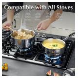 Retails for $140! KOCH SYSTEME CS Tri-Ply Stainless Steel Cookware Set 10 Piece, Professional 18/10 Stianless Steel Pots and Pans Set, Oven & Induction Safe, Non-Toxic Kitchen Cookware Set for Family 
