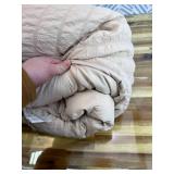 HYMOKEGE Beige Queen Comforter Seersuckers, All Season Luxury Bed in a Bag