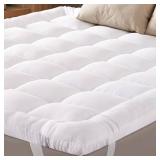 Ultra Soft Queen Mattress Topper - Cloud-Like Mattress Pad for Back Pain Relief - Breathable Cooling Material for Hot Sleepers, White