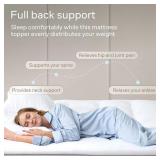 Ultra Soft Queen Mattress Topper - Cloud-Like Mattress Pad for Back Pain Relief - Breathable Cooling Material for Hot Sleepers, White