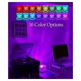 2 Packs Ocean Lamp with Charger Adapters,Northern Lights Cube Ocean Wave Projector Light,16 Colors Aurora Glow with Remote Control for Bedroom Living Room Game Room Decor