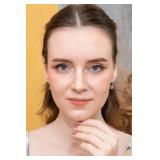 Sterling Silver Round Dainty Halo Leverback Earrings Made with AAA Cubic Zirconia