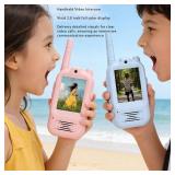 Video Walkie Talkies for Kids, 2.0 Inch Screen Long Range Handheld Intercom with Voice Effects, for Family Camping Hiking