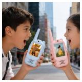 Video Walkie Talkies for Kids, 2.0 Inch Screen Long Range Handheld Intercom with Voice Effects, for Family Camping Hiking