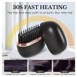 Mini Hair Straightener, Rechargeable Wireless Portable Hair Straightener Brush, 3-Temperature Control for Women, Compact and Travel-Friendly Hair Styling Tool