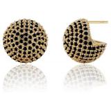 Disco Ball Earrings 925 Stering Silver Post 18K Gold Plated CZ Micro Pave Dainty Round Gold Stud Huggie earrings for Women