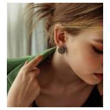 Disco Ball Earrings 925 Stering Silver Post 18K Gold Plated CZ Micro Pave Dainty Round Gold Stud Huggie earrings for Women