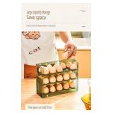 Egg Holder For Fridge, Egg Tray for Refrigerator, Egg Storage for Refrigerator for 30 Eggs, Automatic Flip Egg Storage Tray with Timers, Special Egg Holder Countertop Solution