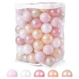Ball Pit Balls Pack of 100 - Star and Round Set BPA Free Phthalate Free Non-Toxic Crush Proof Play Balls Soft Plastic Balls for Toddlers Baby Kids Birthday Pool Tent Party