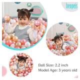 Ball Pit Balls Pack of 100 - Star and Round Set BPA Free Phthalate Free Non-Toxic Crush Proof Play Balls Soft Plastic Balls for Toddlers Baby Kids Birthday Pool Tent Party