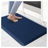 KitchenClouds Kitchen Mat Cushioned Anti Fatigue Rug 17.3"x28" Water Resistant Non Slip Standing Desk Mat Comfort Floor Mats for Kitchen House Sink Office (Blue)