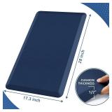 KitchenClouds Kitchen Mat Cushioned Anti Fatigue Rug 17.3"x28" Water Resistant Non Slip Standing Desk Mat Comfort Floor Mats for Kitchen House Sink Office (Blue)