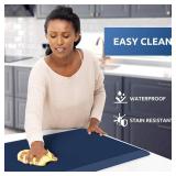 KitchenClouds Kitchen Mat Cushioned Anti Fatigue Rug 17.3"x28" Water Resistant Non Slip Standing Desk Mat Comfort Floor Mats for Kitchen House Sink Office (Blue)