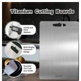 Titanium Cutting Board Set of 3,100% Pure Titanium Cutting Boards for Kitchen, Double Sided Food-Grade Chopping Board for Cutting Meat Vegetable Fruit, Dishwasher Safe