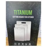 Titanium Cutting Board Set of 3,100% Pure Titanium Cutting Boards for Kitchen, Double Sided Food-Grade Chopping Board for Cutting Meat Vegetable Fruit, Dishwasher Safe