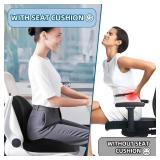Extra Large Seat Cushion - Memory Foam Cushion for Office Chair, Car Seat, Airplane - Sciatica & Hip & Coccyx Pain Relief Desk Chair Cushion for Long Sitting Office Workers, Car Drivers