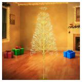7FT Lighted Christmas Tree 1440LED Twinkle Lights Warm White Christmas Tree with Lights Twinkling or Steady Function with Timer for Selected Waterproof Indoor Outdoor Party Christmas Decorations