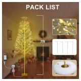 7FT Lighted Christmas Tree 1440LED Twinkle Lights Warm White Christmas Tree with Lights Twinkling or Steady Function with Timer for Selected Waterproof Indoor Outdoor Party Christmas Decorations