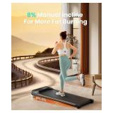 Retails for $110! Walking Pad, Under Desk Treadmill with Incline for Home Office 2.5HP Portable Walking Treadmill with 265 Lbs Weight Capacity Walking Machine, Remote Control, LED Display