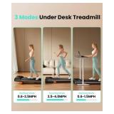 Retails for $110! Walking Pad, Under Desk Treadmill with Incline for Home Office 2.5HP Portable Walking Treadmill with 265 Lbs Weight Capacity Walking Machine, Remote Control, LED Display