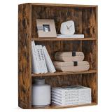 VASAGLE CUSTOS Collection - Bookshelf, 3-Tier Bookcase, Book Shelf, Open Storage Shelf, 9.4 x 23.6 x 32 Inches, for Living Room, Home Office, Dinning Room, Rustic Brown ULBC163X01