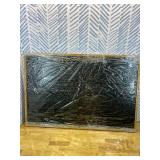 Vintage Nature Forest Wall Art Dark Moon Landscape Painting Wall Decor Woodland Picture Artwork 3D Textured Hand Drawn Sandstone for Farmhouse Bedroom Living Room 24x36 inch Wood Framed