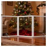Retails for $140! Extra Wide Clear Dog Gate 31" Tall Clear Acrylic Freestanding Dog gate Transparent Pet Gate for Doorways Stairs 3 Panel(55"-70" W)