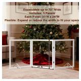 Retails for $140! Extra Wide Clear Dog Gate 31" Tall Clear Acrylic Freestanding Dog gate Transparent Pet Gate for Doorways Stairs 3 Panel(55"-70" W)