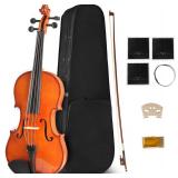 16 Inch MA250 Acoustic Viola, Varnish Solid Wood Viola with Case, Bow, Rosin, Musical Instrument Viola Set for Adults, Beginners Students