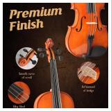 16 Inch MA250 Acoustic Viola, Varnish Solid Wood Viola with Case, Bow, Rosin, Musical Instrument Viola Set for Adults, Beginners Students